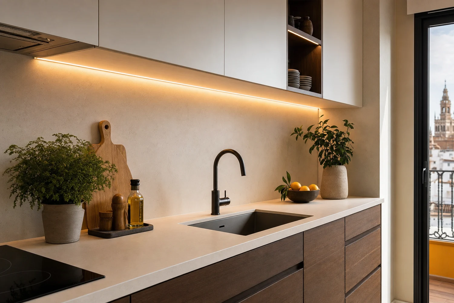 Tira LED en cocina